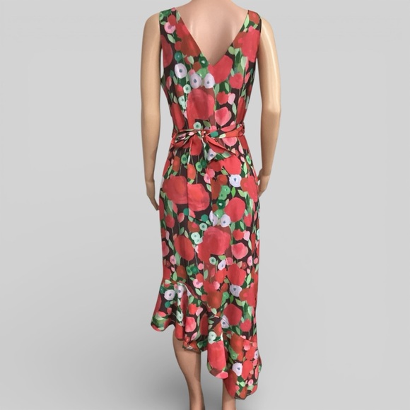 Hutch Floral Wrap Asymmetrical Dress Ruffles V Neck Size Medium - Picture 3 of 11